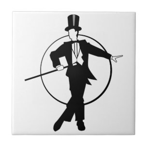 Dancer Tuxedo Top hat Käpp 20's art deco Kakelplatta