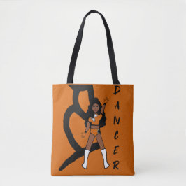 Dancer Two Färg Tote Orange & White Tygkasse