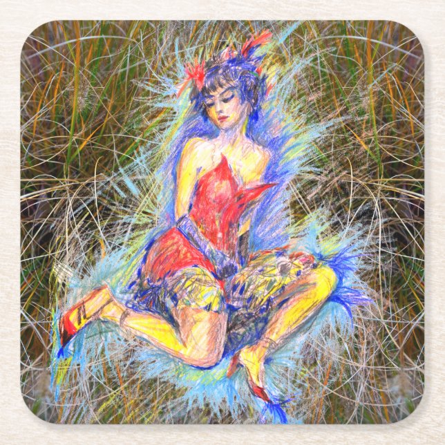 Dancer Underlägg Papper Kvadrat (Framsidan)