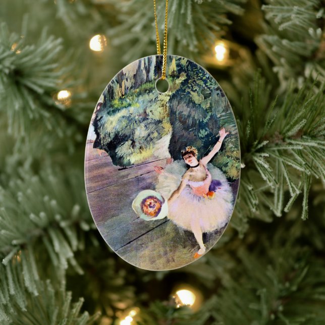 Dancer with a Bouquet of Flowers by Edgar Degas Julgransprydnad Keramik (Träd)