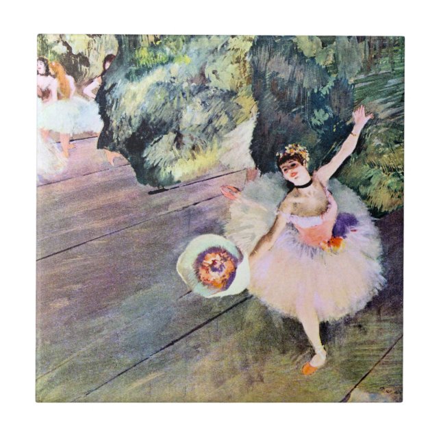 Dancer with a Bouquet of Flowers by Edgar Degas Kakelplatta (Framsidan)
