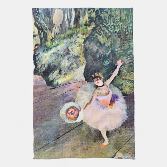 Dancer with a Bouquet of Flowers by Edgar Degas Kökshandduk (Vertikal)