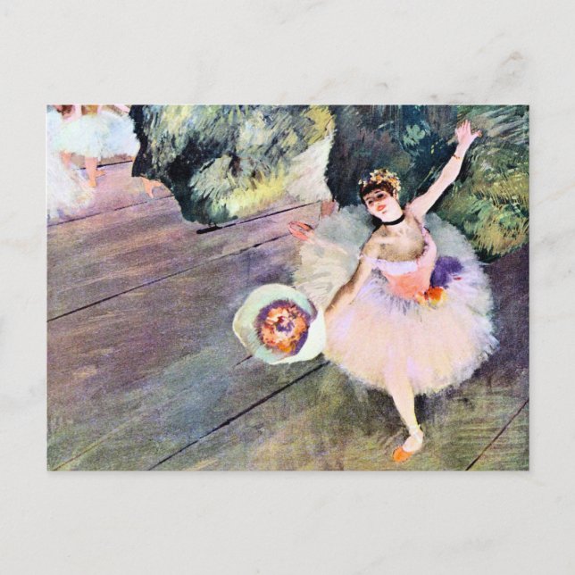 Dancer with a Bouquet of Flowers by Edgar Degas Vykort (Framsida)
