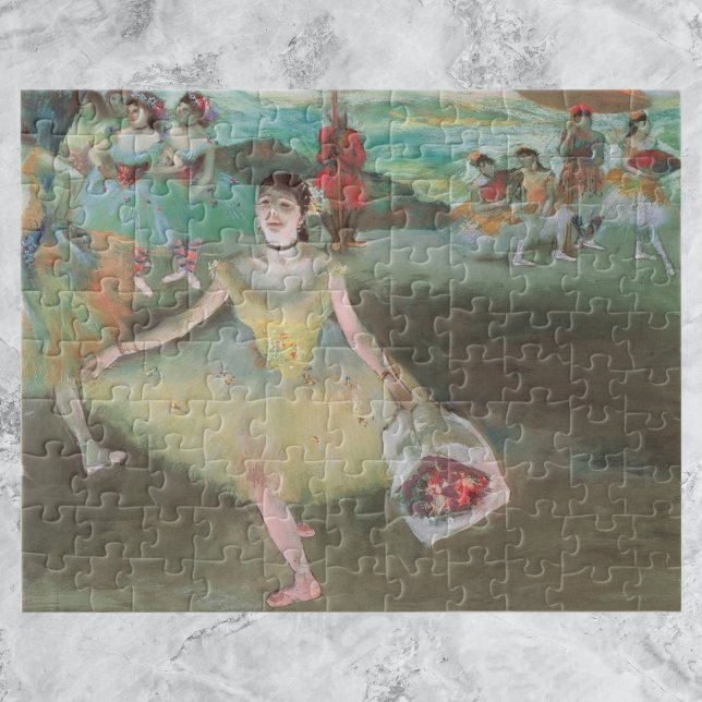 Dancer with Bouquet, Curtsying by Edgar Degas Pussel (Skapare uppladdad)