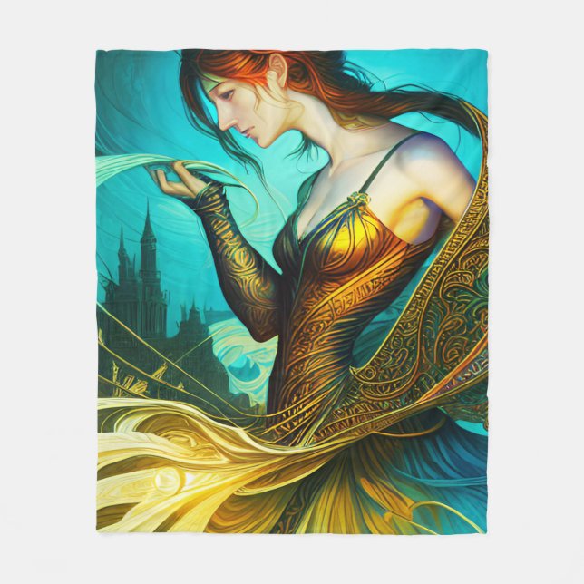 Dancer with Feathers Fleecefilt (Framsidan)