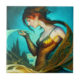 Dancer with Feathers Kakelplatta