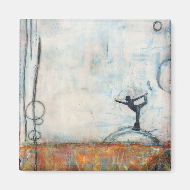 Dancer Yoga Girl Square Magnet (Framsidan)
