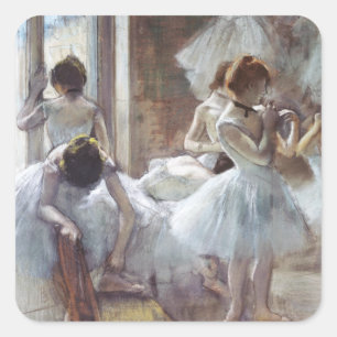 Dancers Edgar Degas Fyrkantigt Klistermärke