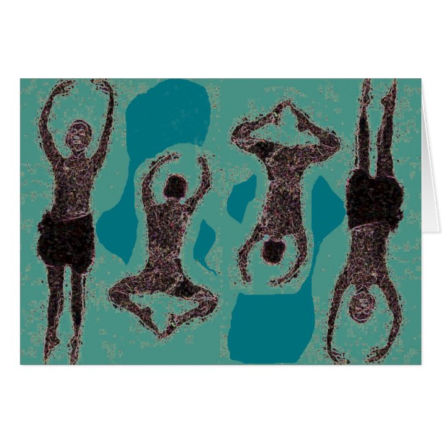 Dancers Jumping Graphic Mönster Hälsningskort (Framsidan Horizontal)