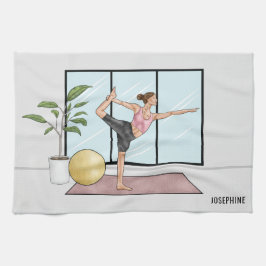 Dancers Pose Yoga Natarajasana Personlig Namn Kökshandduk