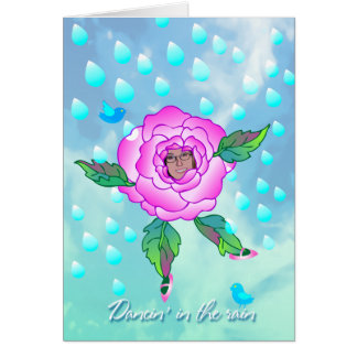 Dancin i regna hälsningskort