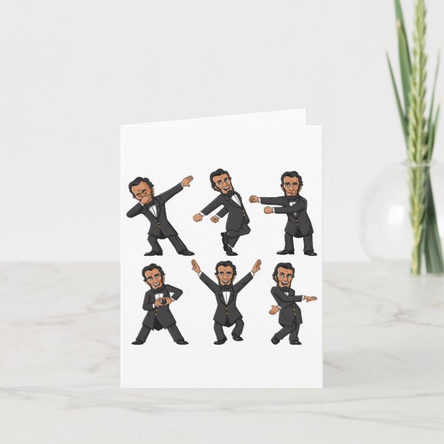Dancing Abraham Lincoln 4:e juli Boys Girls Kid Kort (Framsida)