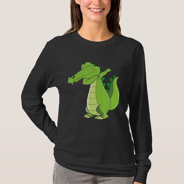 Dancing Alligator Funny Dabbing Alligator T Shirt (Framsida)