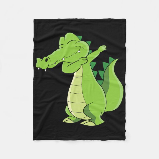 Dancing Alligator Gift Funny Dabbing Alligator Fleecefilt (Framsidan)