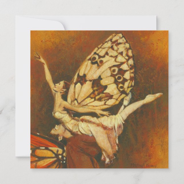 Dancing Älvors Square Felt Inbjudan (Framsida)