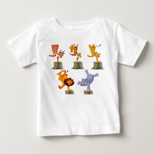 Dancing Animals Småbarn Bra Jersey T-shirt (Framsida)