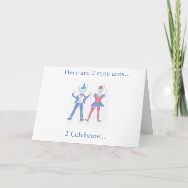 Dancing Ants Children's Birthday Card Kort (Framsida)