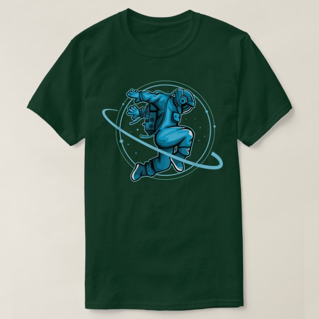 Dancing Astronaut in Space and Stars T-Shirt (Design framsida)