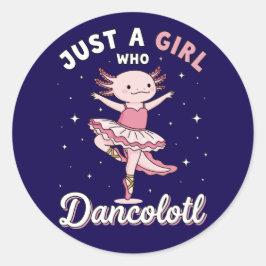 Dancing Axolotl Ballerina in Pastel Rosa Tutu Runt Klistermärke