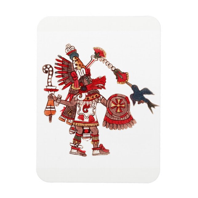 Dancing Aztec shaman krigare Magnet (Vertikal)