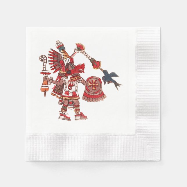 Dancing Aztec shaman krigare Pappersservett (Framsidan)