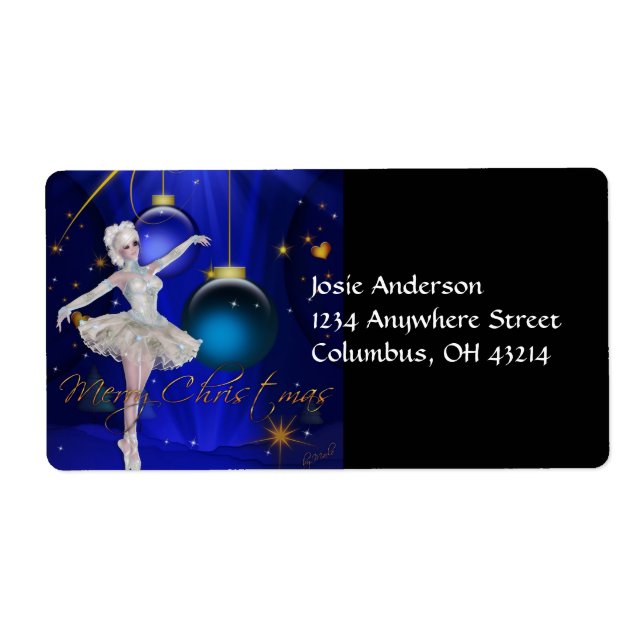 Dancing Ballerina 2 jular Adressetiketter Fraktsedel (Framsidan)