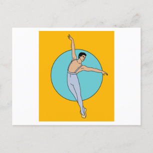 Dancing Ballerina Ballet Figurer Vykort