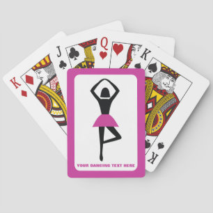 Dancing ballerina black, shock rosa anpassningsbar casinokort