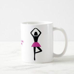 Dancing ballerina black, shock rosa anpassningsbar kaffemugg