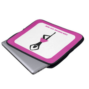Dancing ballerina black, shock rosa anpassningsbar laptop fodral