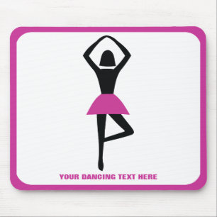 Dancing ballerina black, shock rosa anpassningsbar musmatta