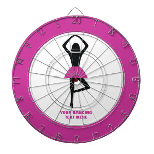 Dancing ballerina black, shock rosa anpassningsbar piltavla