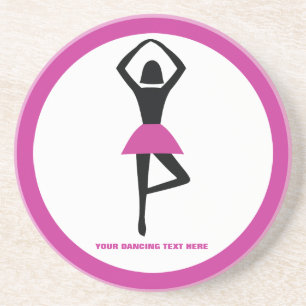 Dancing ballerina black, shock rosa anpassningsbar underlägg sandsten