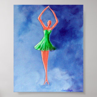 Dancing Ballerina, Grönt Poster