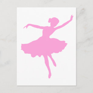 Dancing Ballerina in in Rosa Vykort