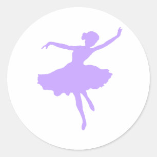 Dancing Ballerina in Lilac Periwinkle Runt Klistermärke