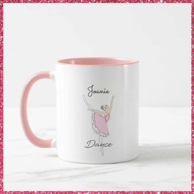Dancing Ballerina in Rosa Tutu Mugg (Skapare uppladdad)
