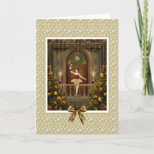 Dancing Ballerina Nutcracker Snöflingor Blank Card Helgkort