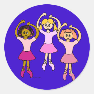 Dancing Ballerina Stickers Runt Klistermärke