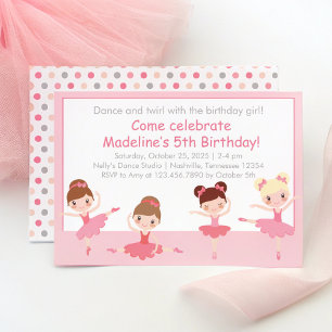 Dancing Ballerinas Birthday Inbjudningar