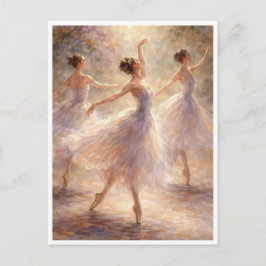 Dancing ballerinas. Postcard Vykort