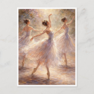 Dancing ballerinas. Postcard Vykort