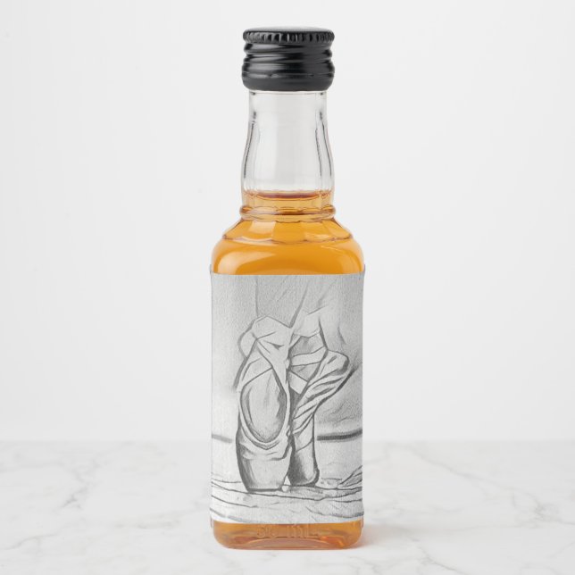 Dancing Ballet Shoes Monochrome Ballerina Spritflaskor Etikett (Framsida)