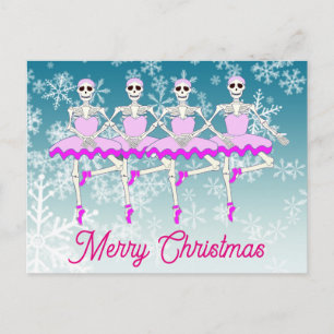 Dancing Ballet Skeletons i Tutus Helg Vykort
