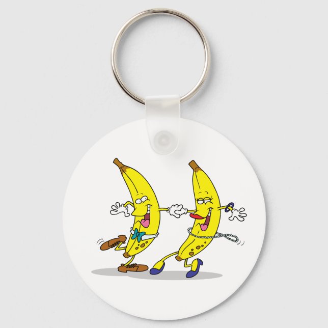 Dancing Bananas Keychain Nyckelring (Framsida)