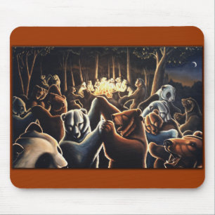 Dancing Bear Art Mousepad Wildlife Art Mousepad Musmatta