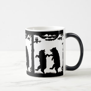 Dancing Bears Black Silhouette Magisk Mugg
