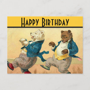 Dancing Bears Grattis på födelsedagen Vykort