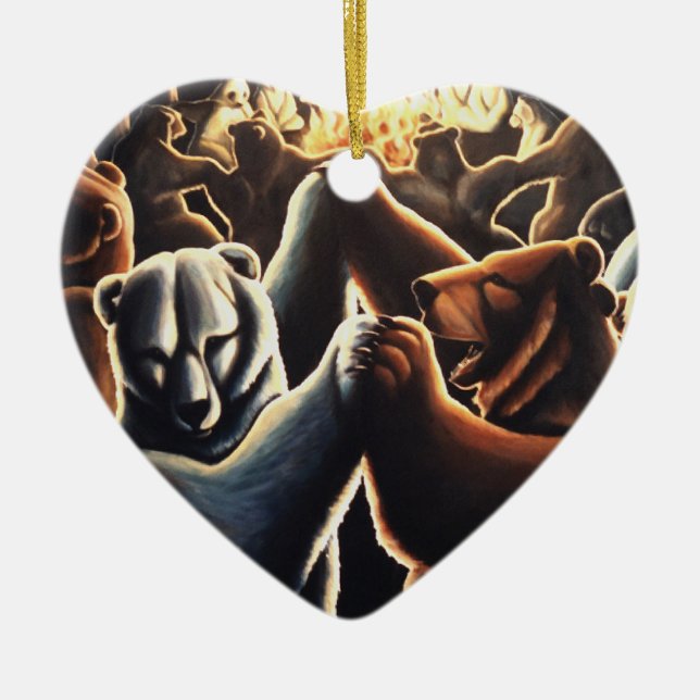Dancing Bears Ornament Multicultural Kärlek Gifts (Framsidan)