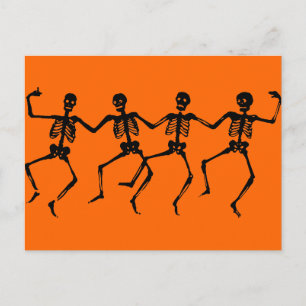 Dancing Black Skeletons Vykort